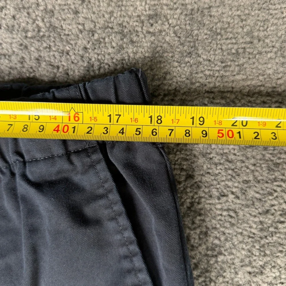 Lands End Mens Navy Blue Elastic Waist Chino Pants Straight Leg Size 40 3088
